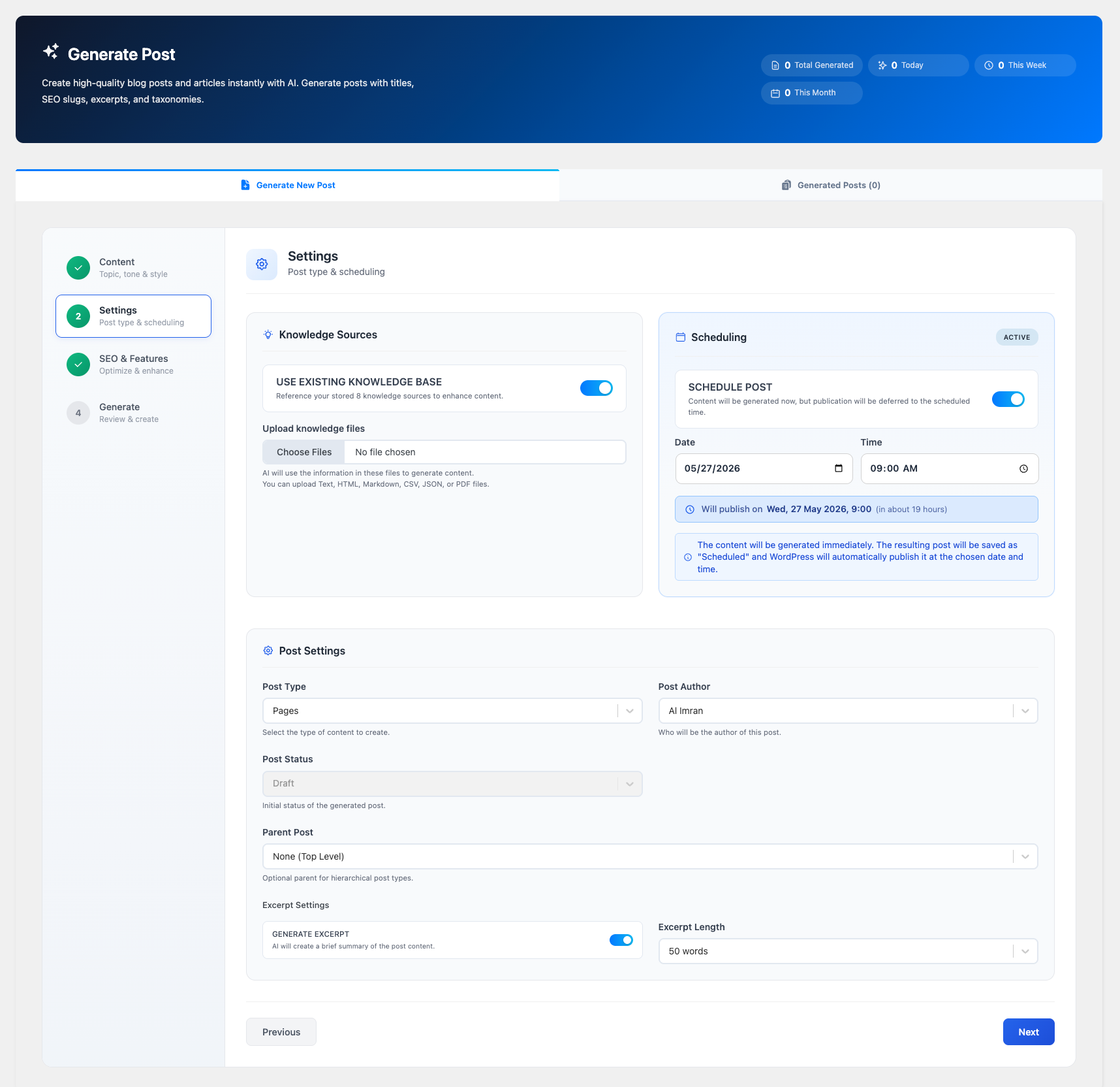 Antimanual AI Documentation Generator — generating a full docs structure from a product prompt