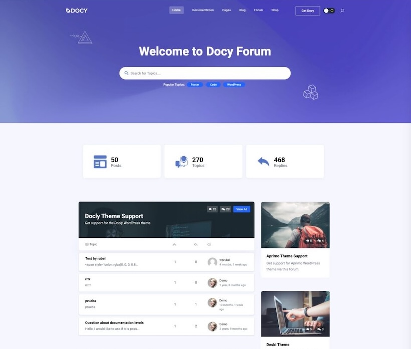 Support Forum demo
